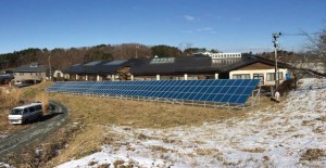 福島県飯舘村伊丹沢に建設予定の発電所の完成予想図