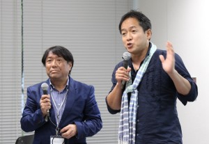 サステナブル・ブランド国際会議 東京 プロデューサーを務めるオルタナ編集長の森摂(左)とサステナブル・ブランド国際会議 東京 アカデミック・プロデューサーを務める駒澤大学経済学部教授 青木茂樹氏(右)
