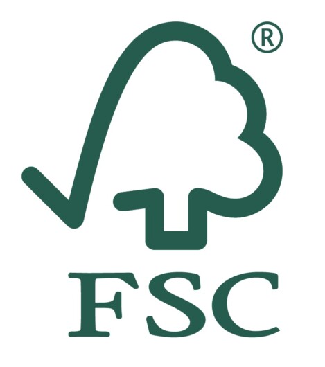 FSCロゴマーク。適切に管理された森林由来であることが判別できる