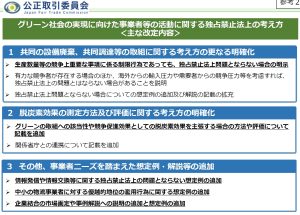 公取委、「グリーン社会」実現に向けた独禁法の指針改定へ