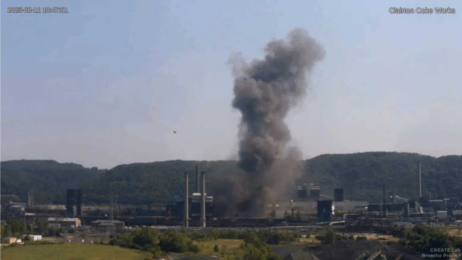 USスチールのクレアトン工場の爆発