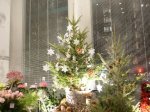 日比谷花壇のクリスマスツリー: 再エネ100％電力で灯る