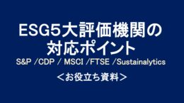 S&PやCDPなど、ESG５大評価機関の対応ポイント