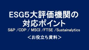 S&PやCDPなど、ESG５大評価機関の対応ポイント