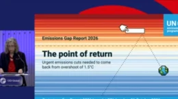 「1.5℃以内に戻る道筋は今後4年間でGHG排出量を25年比18％減」とUNEP