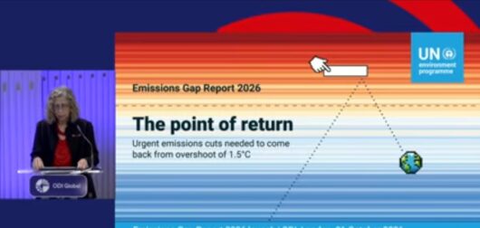 「1.5℃以内に戻る道筋は今後4年間でGHG排出量を25年比18％減」とUNEP